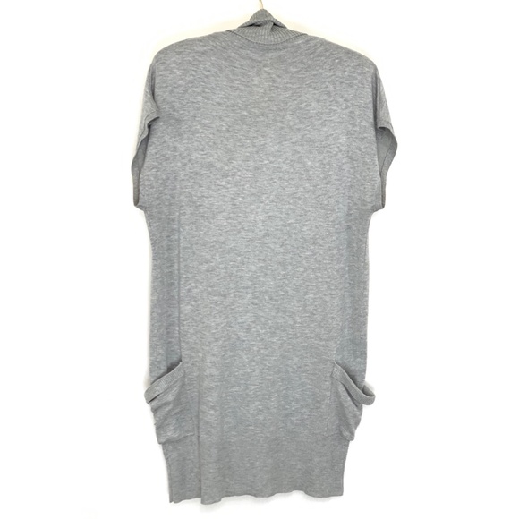 Grey Sleeveless Cowl Neck Sweater with Pockets - Picture 2 of 4